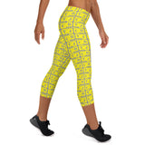 Capri Leggings "2023-0201 Gray (Yellow Logo)" - JCBTGlobal