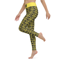 Yoga Leggings "2021-0041 Yellow (Black Logo)" - JCBTGlobal