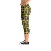 Capri Leggings "2023-0041 Yellow (Black Logo)" - JCBTGlobal