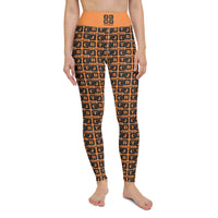 Yoga Leggings "2021-0051 Orange (Black Logo)" - JCBTGlobal