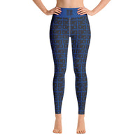 Yoga Leggings "2021-0081 Blue (Black Logo)" - JCBTGlobal