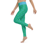 Yoga Leggings "2021-0421 Baby Blue (Green Logo)" - JCBTGlobal