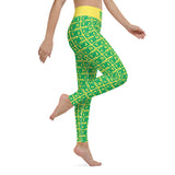 Yoga Leggings "2021-0401 Yellow (Green Logo)" - JCBTGlobal