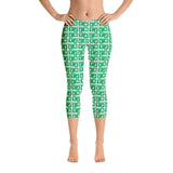 Capri Leggings "2023-0371 White (Green Logo)" - JCBTGlobal