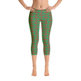 Capri Leggings "2023-0441 Red (Green Logo)" - JCBTGlobal