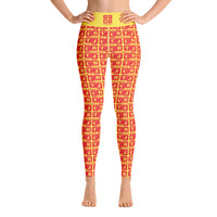 Yoga Leggings "2021-0121 Yellow (Red Logo)" - JCBTGlobal