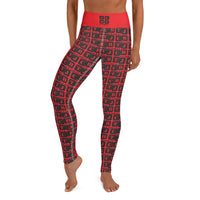 Yoga Leggings "2021-0091 Red (Black Logo)" - JCBTGlobal