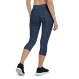 Capri Leggings "2023-0081 Blue (Black Logo)" - JCBTGlobal