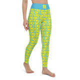 Yoga Leggings "2021-0241 Baby Blue (Yellow Logo)" - JCBTGlobal