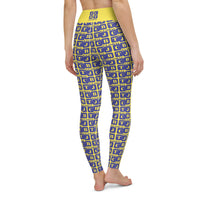 Yoga Leggings "2021-0311 Yellow (Blue Logo)" - JCBTGlobal