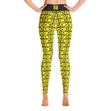 Yoga Leggings "2021-0271 Black (Yellow Logo)" - JCBTGlobal