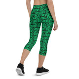 Capri Leggings "2023-0451 Black (Green Logo)" - JCBTGlobal