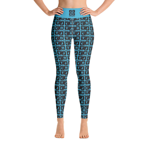 Yoga Leggings "2021-0071 Baby Blue (Black Logo)" - JCBTGlobal