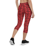 Capri Leggings "2023-0181 Black (Red Logo)" - JCBTGlobal