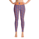 Yoga Leggings "2021-0321 Orange (Blue Logo)" - JCBTGlobal