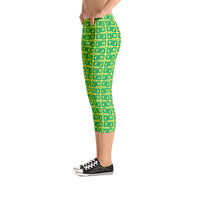 Capri Leggings "2023-0401 Yellow (Green Logo)" - JCBTGlobal