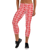 Capri Leggings "2023-0101 White (Red Logo)" - JCBTGlobal