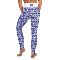 Yoga Leggings "2021-0281 White (Blue Logo)" - JCBTGlobal