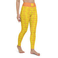 Yoga Leggings "2021-0221 Orange (Yellow Logo)" - JCBTGlobal