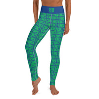 Yoga Leggings "2021-0431 Blue (Green Logo)" - JCBTGlobal