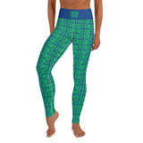 Yoga Leggings "2021-0431 Blue (Green Logo)" - JCBTGlobal