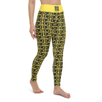 Yoga Leggings "2021-0041 Yellow (Black Logo)" - JCBTGlobal