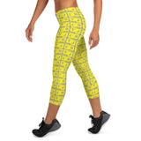 Capri Leggings "2023-0201 Gray (Yellow Logo)" - JCBTGlobal