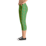 Capri Leggings "2023-0411 Orange (Green Logo)" - JCBTGlobal