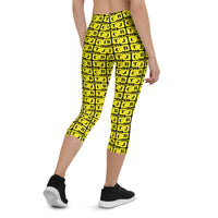 Capri Leggings "2023-0271 Black (Yellow Logo)" - JCBTGlobal