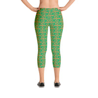 Capri Leggings "2023-0411 Orange (Green Logo)" - JCBTGlobal