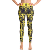 Yoga Leggings "2021-0041 Yellow (Black Logo)" - JCBTGlobal