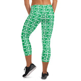 Capri Leggings "2023-0371 White (Green Logo)" - JCBTGlobal