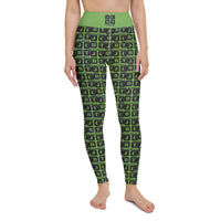 Yoga Leggings "2021-0061 Green (Black Logo)" - JCBTGlobal