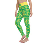 Yoga Leggings "2021-0401 Yellow (Green Logo)" - JCBTGlobal