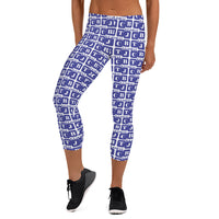 Capri Leggings "2023-0281 White (Blue Logo)" - JCBTGlobal