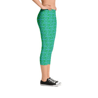 Capri Leggings "2023-0421 Baby Blue (Green Logo)" - JCBTGlobal