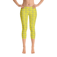 Capri Leggings "2023-0201 Gray (Yellow Logo)" - JCBTGlobal