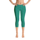 Capri Leggings "2023-0431 Blue (Green Logo)" - JCBTGlobal