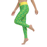 Yoga Leggings "2021-0401 Yellow (Green Logo)" - JCBTGlobal