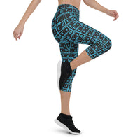 Capri Leggings "2023-0071 Baby Blue (Black Logo)" - JCBTGlobal