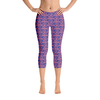 Capri Leggings "2023-0301 Pink (Blue Logo)" - JCBTGlobal