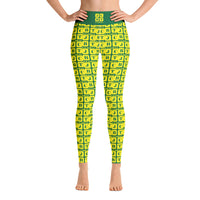 Yoga Leggings "2021-0231 Green (Yellow Logo)" - JCBTGlobal