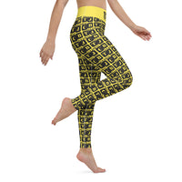 Yoga Leggings "2021-0041 Yellow (Black Logo)" - JCBTGlobal