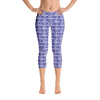 Capri Leggings "2023-0281 White (Blue Logo)" - JCBTGlobal