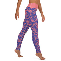 Yoga Leggings "2021-0301 Pink (Blue Logo)" - JCBTGlobal