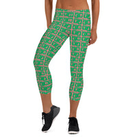 Capri Leggings "2023-0391 Pink (Green Logo)" - JCBTGlobal