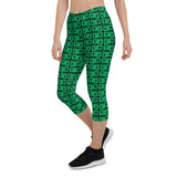 Capri Leggings "2023-0451 Black (Green Logo)" - JCBTGlobal