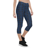 Capri Leggings "2023-0081 Blue (Black Logo)" - JCBTGlobal