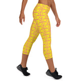 Capri Leggings "2023-0211 Pink (Yellow Logo)" - JCBTGlobal