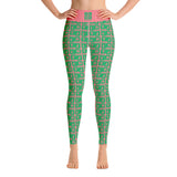 Yoga Leggings "2021-0391 Pink (Green Logo)" - JCBTGlobal